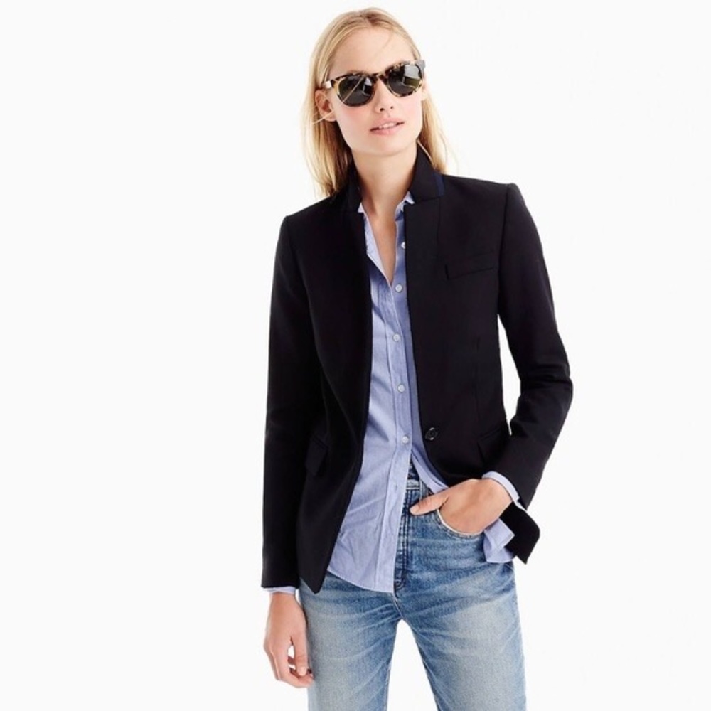 J Crew Regent blazer black wool blend Size 8